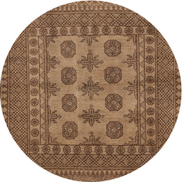 Square Machine Washable Traditional Saddle Brown Rug, wshtr1690