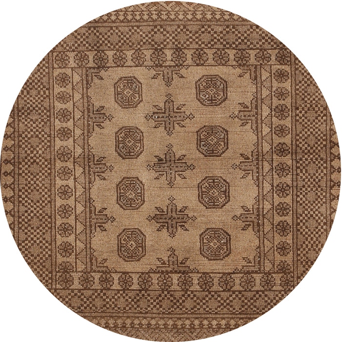Square Machine Washable Traditional Saddle Brown Rug, wshtr1690