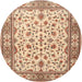 Round Traditional Red Persian Rug, tr1691