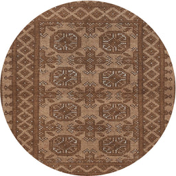 Square Machine Washable Traditional Saddle Brown Rug, wshtr1692