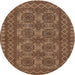 Square Machine Washable Traditional Saddle Brown Rug, wshtr1692