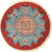 Round Traditional Sage Green Medallion Rug, tr1694