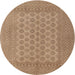 Round Traditional Light Brown Persian Rug, tr1697