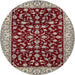 Round Traditional Saffron Red Persian Rug, tr1699