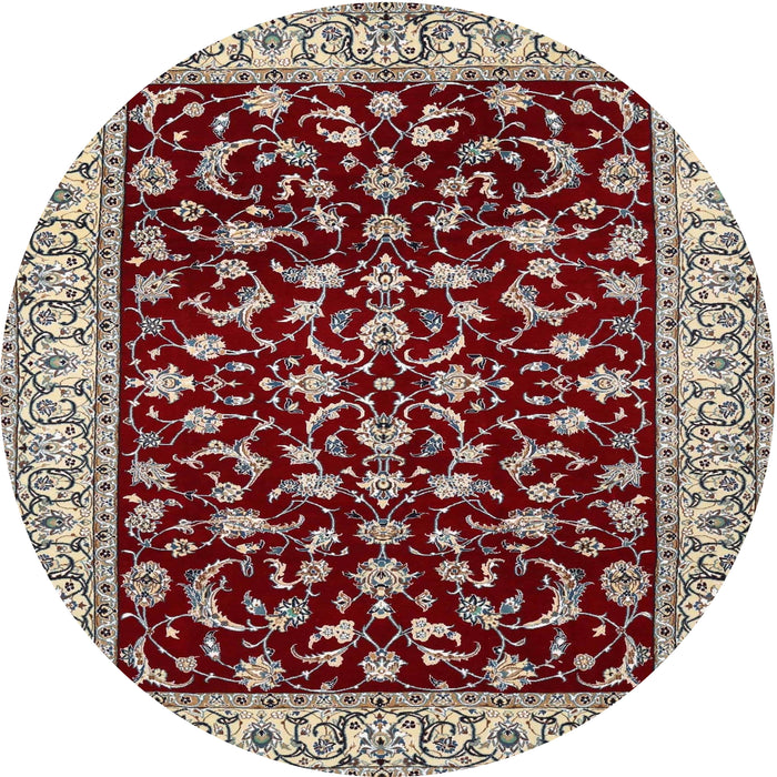 Square Machine Washable Traditional Saffron Red Rug, wshtr1699