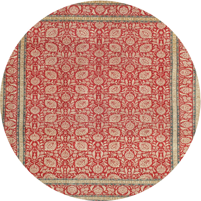 Square Machine Washable Traditional Red Rug, wshtr169