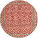 Square Machine Washable Traditional Red Rug, wshtr169