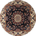 Round Traditional Red Medallion Rug, tr1706