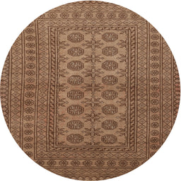 Round Traditional Saddle Brown Southwestern Rug, tr1708