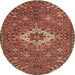 Square Machine Washable Traditional Tomato Red Rug, wshtr170