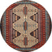 Round Traditional Brown Persian Rug, tr1710