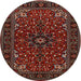 Square Machine Washable Traditional Sienna Brown Rug, wshtr1713