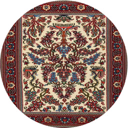 Square Machine Washable Traditional Saffron Red Rug, wshtr1714