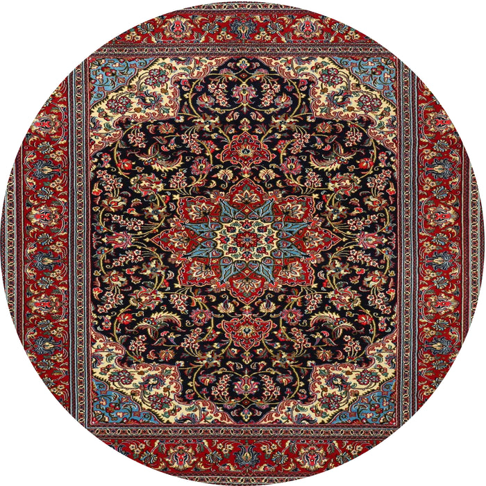 Square Machine Washable Traditional Dark Almond Brown Rug, wshtr1718