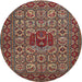 Square Machine Washable Traditional Saffron Red Rug, wshtr1720