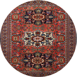 Square Machine Washable Traditional Dark Almond Brown Rug, wshtr1723