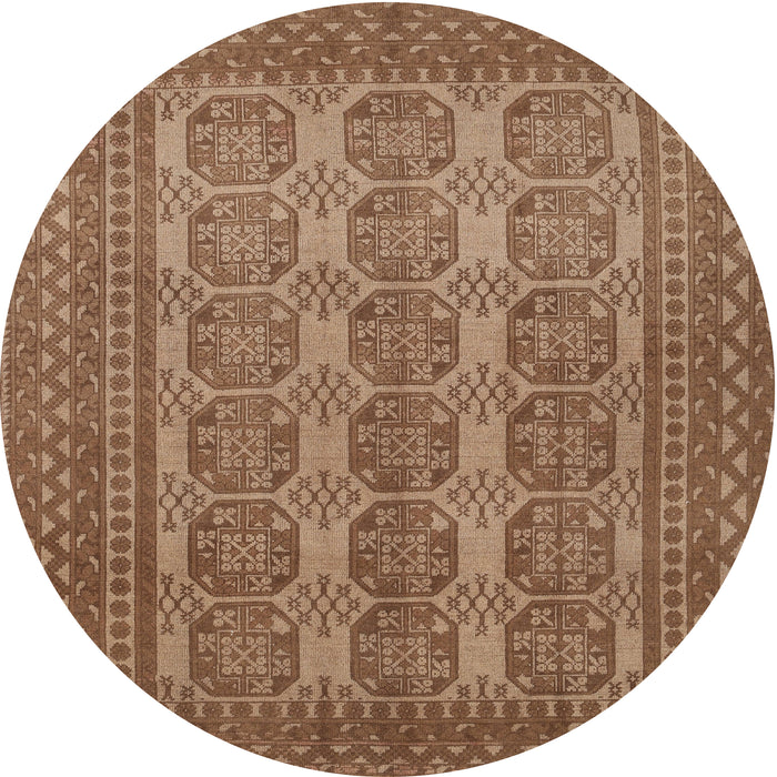Round Traditional Saddle Brown Persian Rug, tr1724