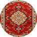 Round Traditional Red Persian Rug, tr1725