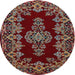 Round Traditional Dark Almond Brown Persian Rug, tr1726