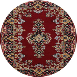 Square Machine Washable Traditional Dark Gold Brown Rug, wshtr1727