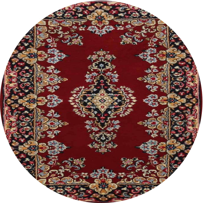 Square Machine Washable Traditional Dark Gold Brown Rug, wshtr1727