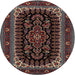 Round Traditional Army Brown Persian Rug, tr1728