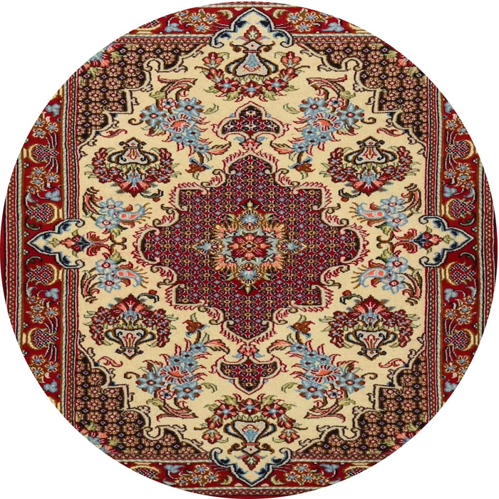 Square Machine Washable Traditional Saffron Red Rug, wshtr1729
