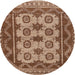 Square Machine Washable Traditional Saddle Brown Rug, wshtr1730