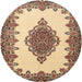 Square Machine Washable Traditional Sienna Brown Rug, wshtr1731