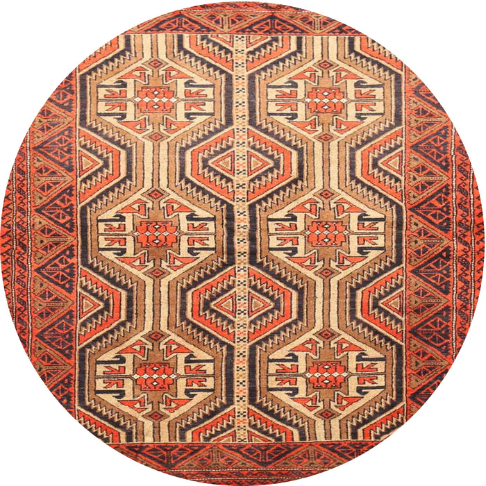 Round Traditional Mango Orange Persian Rug, tr1732