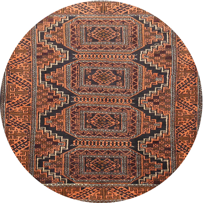 Round Traditional Bronze Brown Persian Rug, tr1735