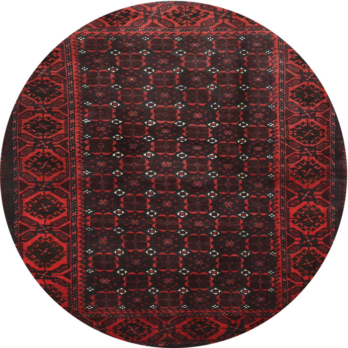 Round Traditional Saffron Red Persian Rug, tr1738