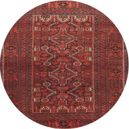 Square Machine Washable Traditional Tomato Red Rug, wshtr1739