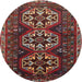 Round Traditional Brown Persian Rug, tr1741