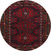 Round Traditional Wine Red Persian Rug, tr1743