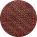 Square Machine Washable Traditional Brown Red Rug, wshtr1746