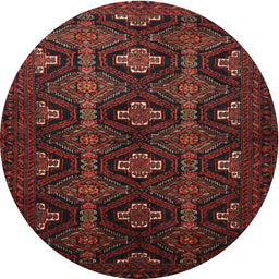 Square Machine Washable Traditional Chestnut Brown Rug, wshtr1755