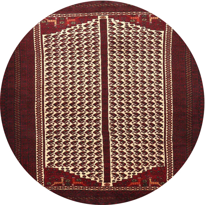 Round Traditional Wine Red Persian Rug, tr1760