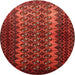 Round Traditional Red Southwestern Rug, tr1763