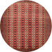 Round Traditional Red Persian Rug, tr1765