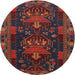 Round Traditional Chestnut Brown Persian Rug, tr1773