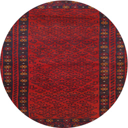 Round Traditional Red Southwestern Rug, tr1774