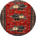 Round Traditional Brown Persian Rug, tr1777