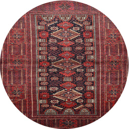 Square Machine Washable Traditional Cherry Red Rug, wshtr1778