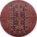 Square Machine Washable Traditional Cherry Red Rug, wshtr1778