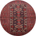 Round Traditional Cherry Red Persian Rug, tr1778