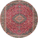 Round Traditional Camel Brown Persian Rug, tr1779