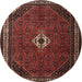 Round Traditional Sienna Brown Persian Rug, tr1780