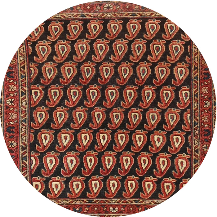 Round Traditional Saffron Red Persian Rug, tr1786