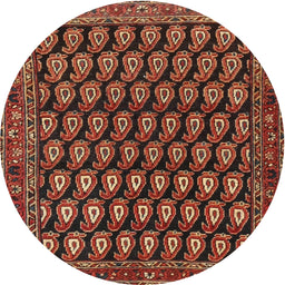 Square Machine Washable Traditional Saffron Red Rug, wshtr1786